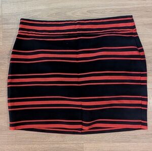 J. Crew Navy and Pink Striped Mini Skirt Women's Size 8